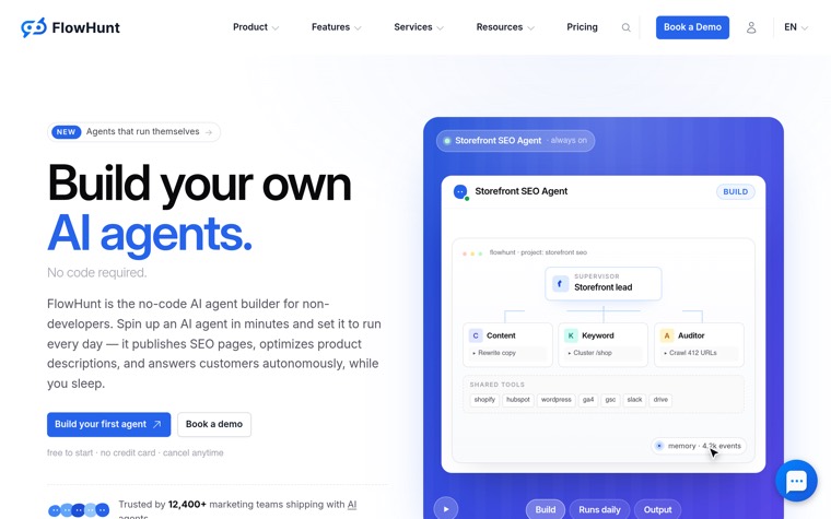 FlowHunt homepage