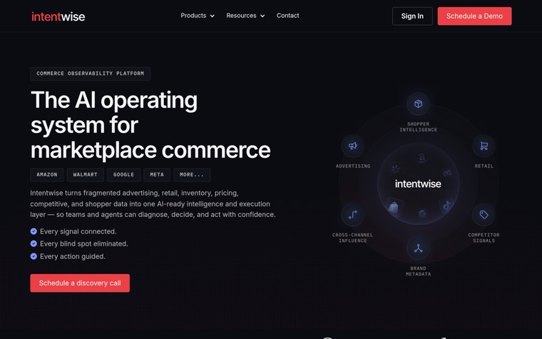 Intentwise homepage